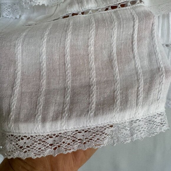 AEO Cotton Blend White Lace Trim Two Tier Elastic Waist Boho Mini Skirt Size XXL - Picture 9 of 15